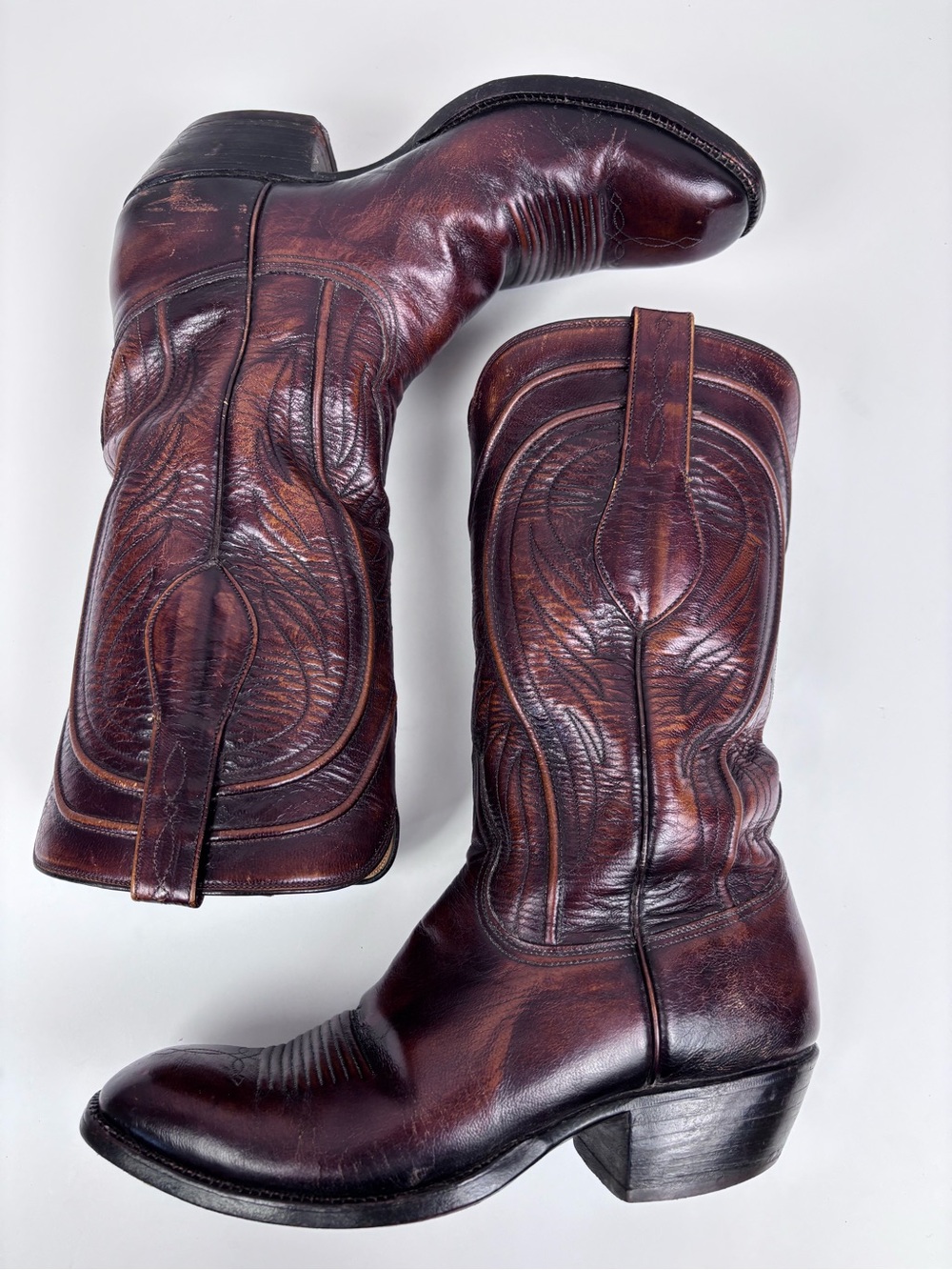 Vintage Lucchese Seville Boots San Antonio 2083ZZ Goatskin Leather Cowboy Sz 8E - Picture 9 of 15